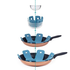 BYKITCHEN Pot Pan Protectors, Set of 12 and 4 Different Sizes, Larger & Thicker Cyan Pan Protector Pads, Pan Pot Separator Pads for Stacking and Protecting Your Cookware