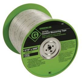 Greenlee 435 Polyester Conduit Measuring Tape, 3/16-Inch By 3000-Feet, White, Small