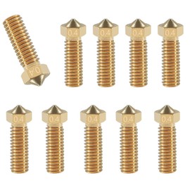 TIOPY Volcano 3D Printer Nozzle Set 0.4 mm, 10 Pieces Brass, for 1.75 mm Filament 3D Printer Artillery Genius/Sindwinder X1/Anycubic Kobra 2/Vyper