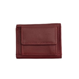 Josephine Osthoff 940 Women's Purse Small Wallet Men's Slim Coin Purse with Coin Compartment Genuine Leather RFID Protection, bordeaux, coin purse