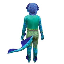 Lito Angels Sea Monster Luca Costume for Kids Boys Party Outfits Dress Up Age 8-9 Years, D - Jumpsuit with Tail and Head Mask
