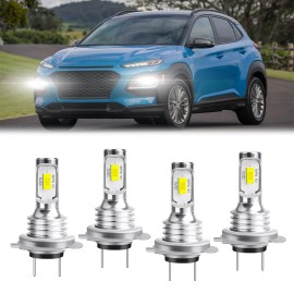 Unbranded For Hyundai Kona 2018 2019 2020 Combo LED Headlight Hi/Lo Beam Bulbs 6000k kit