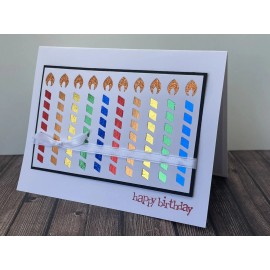 Stampin' Up! Birthday Candle Card Kit - Foil, Glitter, Rainbow Of Colors, Happy Birthday