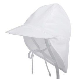 PythJooh Baby Sun Hat Kids Outdoors UPF 50+ Sun Protection Hats Girls Boys Breathable Quick-Dry Adjustable Flap Caps for 0-5Years White