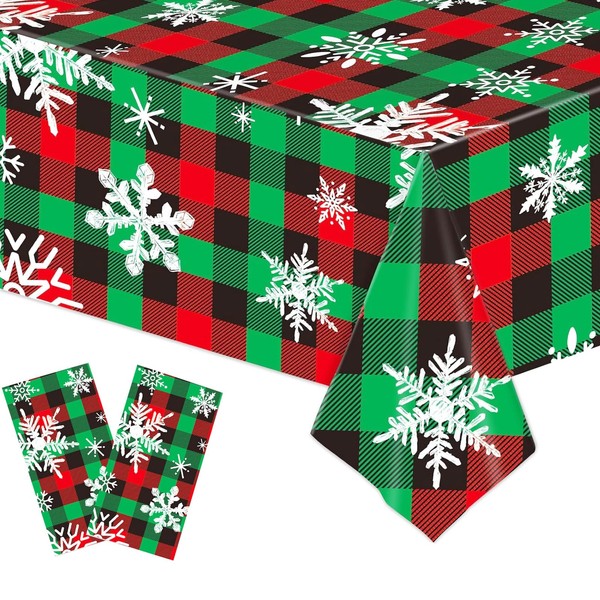 Xinfin Christmas Tablecloth, 137 x 274 cm, Plastic Tablecloth, Rectangular
