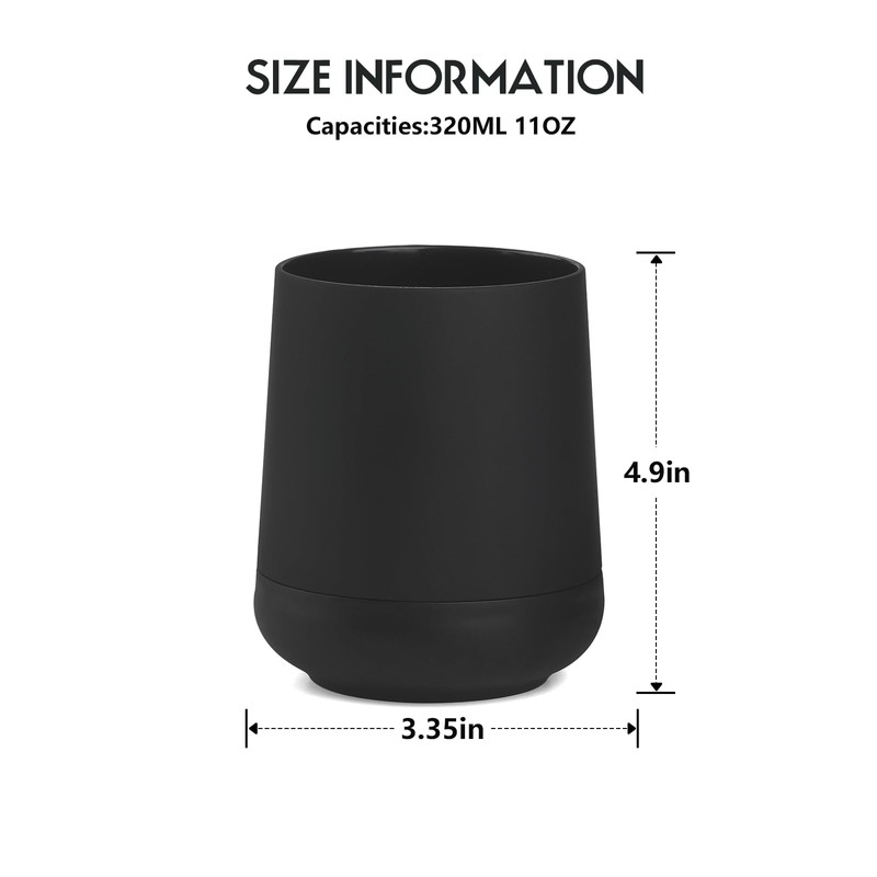 Matte Black Toothbrush Holders for bathrooms with Silicon Boot, Modern