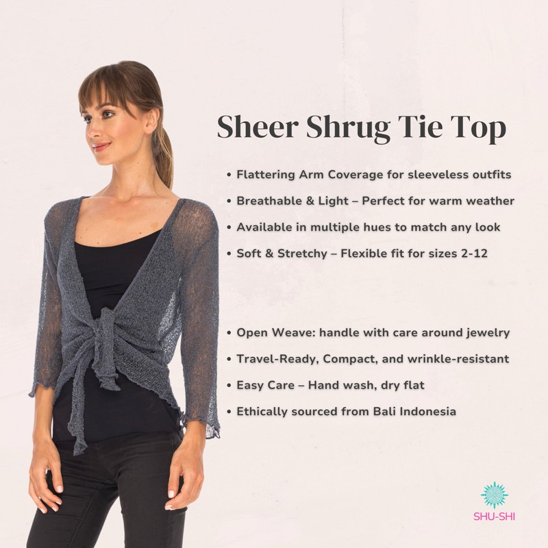 SHU-SHI - Ladies Tie Down Bolero Cardigan - Transparent -