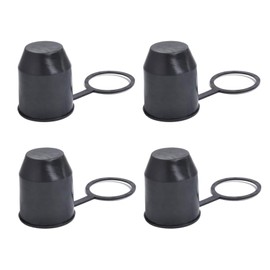 Towing Hitch Protective Cap, Pack of 4 Towing Hitch Cover Cap, Protective Cap Towing Hitch with Locking Ring for Car Caravan (Black)