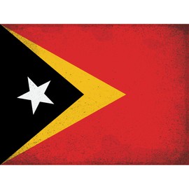 Generisch Blechschild Flagge Osttimor 40x30cm Flag East Timor Vintage Deko Schild tin Sign
