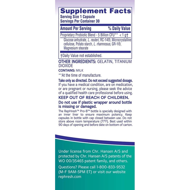 Rephresh Pro-B Probiotic Feminine Supplement, 30 Capsules (Pack of 3)