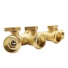 BesNPT 4 Way Brass Hose Splitter 3/4" GHT Garden Hose