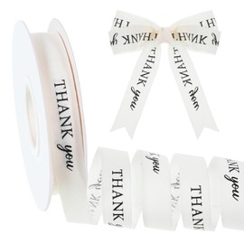 Thank You Ribbon 3/5 Inch x 40 Yard Thank You Custom Ribbon for Favors Gift Wrapping Crafts Home Decor Birthdays Anniversaries