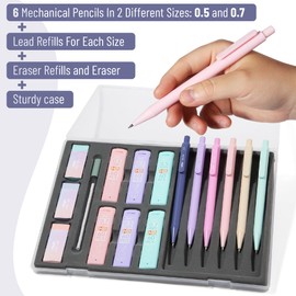 Mr. Pen- Pastel Mechanical Pencil Set with Lead Refills & Erasers, 6 Pack, 2 Sizes, 0.5 0.7mm, Aesthetic Mechanical Pencils Set