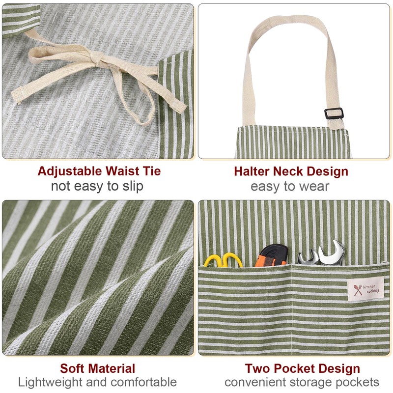 sourcing map 2 Pack Kitchen Cooking Aprons 75x68cm Adjustable Bib