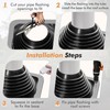 #6 Epdm Metal Roof Vent Boot, Flexible Roofing Boots Fits