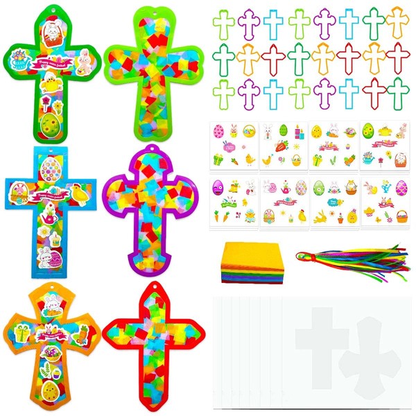 Easter Religious Cross Craft Kits - 24Pcs Easter Egg Bunny