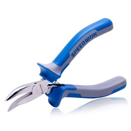 SPEEDWOX Mini Long Nose Tip Pliers, Lightweight, No Groove, 45° Vertical Bend, Bent, Micro, Spring Included, Precision Work, Beads, Accessories, Crafting Supplies, Handicrafts, Hobby, DIY, Professional, Hobby, Crafting Tool, Tool 4.9 inches (126.5 mm)