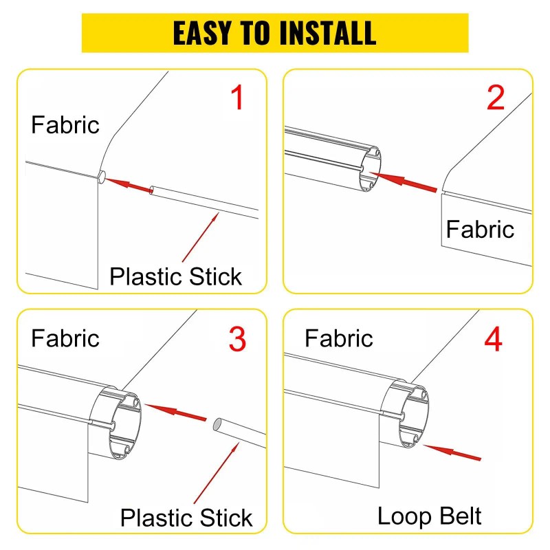 Durable 15oz Vinyl RV Awning 18\" Camper Canopy with Roller