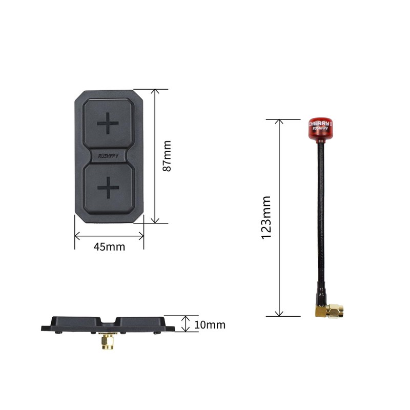 RUSHFPV FPV Goggles Antenna RHCP Range 5.8g Dual-Unit Patch Antenna