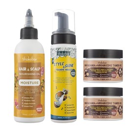 SHAKEBAR SHAKEBAR Hair Nourishing Oil, Hair Mousse, Edge Control Gel, Nourishes Hair and Scalp, Leaves Hair Shine and Long-lasting Style (EXTRA FIRM HOLD)