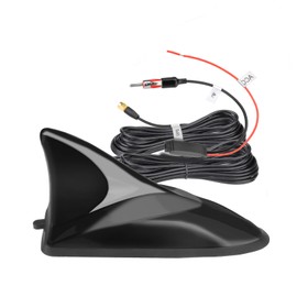 Eightwood Shark Fin Amplified FM AM Car Radio Antenna, GPS Antenna with SMA Male Connector for Vehicle Car Truck SUV Radio Stereo Receiver Head Unit GPS Navigation System