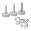 sourcing map M6x25mm Knurled Thumb Screws, 5pcs 304 Stainless Steel