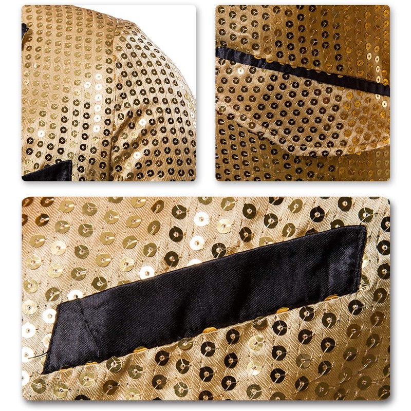 Cloudstyle Mens Sequin Tailcoat Swallowtail Suit Jacket Party Show Tux