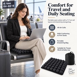 Travel Hand Press Inflatable Airplane Seat Cushion for Long Flights
