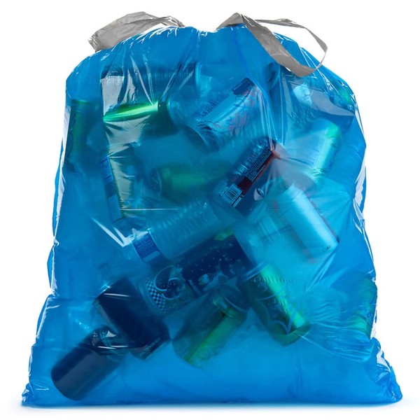 Ultrasac 20-30 Gallon 0.8 MIL Blue Drawstring Trash Bags - 30" x 33" - Pack of 36 - For Home, Kitchen, Bathroom, & Office