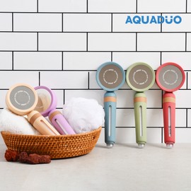 Aqua Duo Blossom Bathroom Design Wide Filter Shower 1 Year Set [Shower Hose + 3 Filters Included] Rust Removal White PVC Hose 1.5m / 아쿠아듀오 블라썸 욕실 디자인 와이드 필터샤워기 1년세트 [샤워호스+필터3개입] 녹물제거 화이트 pvc 호스1.5m