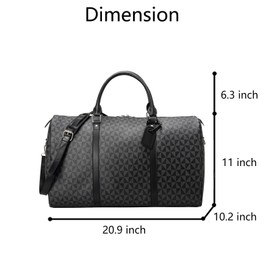 Large capacity Lightweight Weekender Bag Travel Duffel Bag for Women Men Overnight Bag with Toiletry Bag Traveling Handbag for Gym Holiday (Black)