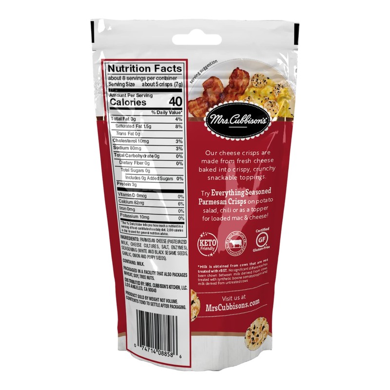 Mrs. Cubbison's Cheese Crisps Great for Snacking and Salad Topper