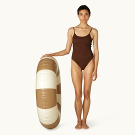 Petites Pommes Classic Striped Swim Ring Pool Float for Adults and Children 12+ Years Old