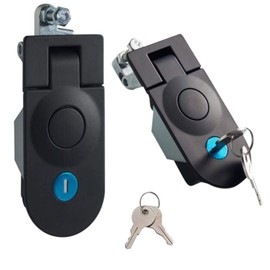 2PCS Compression Latches Black Powder Coated Zinc Alloy Compression Latch Flush Mount Trigger Latch Sealed Large Lever Hand Operated Compression Latch Adjustable for Cockpit Floor Door Cabinet