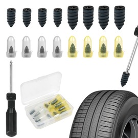 Adiwo 16 Pcs Tyre Repair Screws, Rubber Nail Tire Repair Self-Service Tire Repair Nail, Puncture Repair Nail Vacuum Tyre Repair Nail, General Tire Repair Quick Repair Tool for Car Motorcycle Bicycle