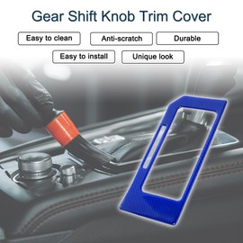 X AUTOHAUX ABS Gear Shift Knob Button Cover for Ford F150 2015-2020 Console Gear Panel Control Decal Trim Sticker Interior Accessories Carbon Fiber Dark Blue