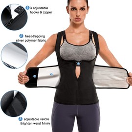 KUMAYES Women's Sauna Effect Suit Fitness Waist Trainer Sweat Effect Training Tank Top Underbust Waist Shaper Corset Tummy Shapewear Fitness Figure Shaping Body Vest, black