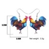 LONYOO Fun Rooster Chicken Earrings Dangle Jewelry Acrylic Floral Farm