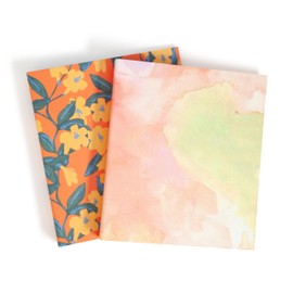 U Brands Eco-Conscious 1“ Binders, Set of 2, Artist Touch Prints, Silver Metal O-Rings