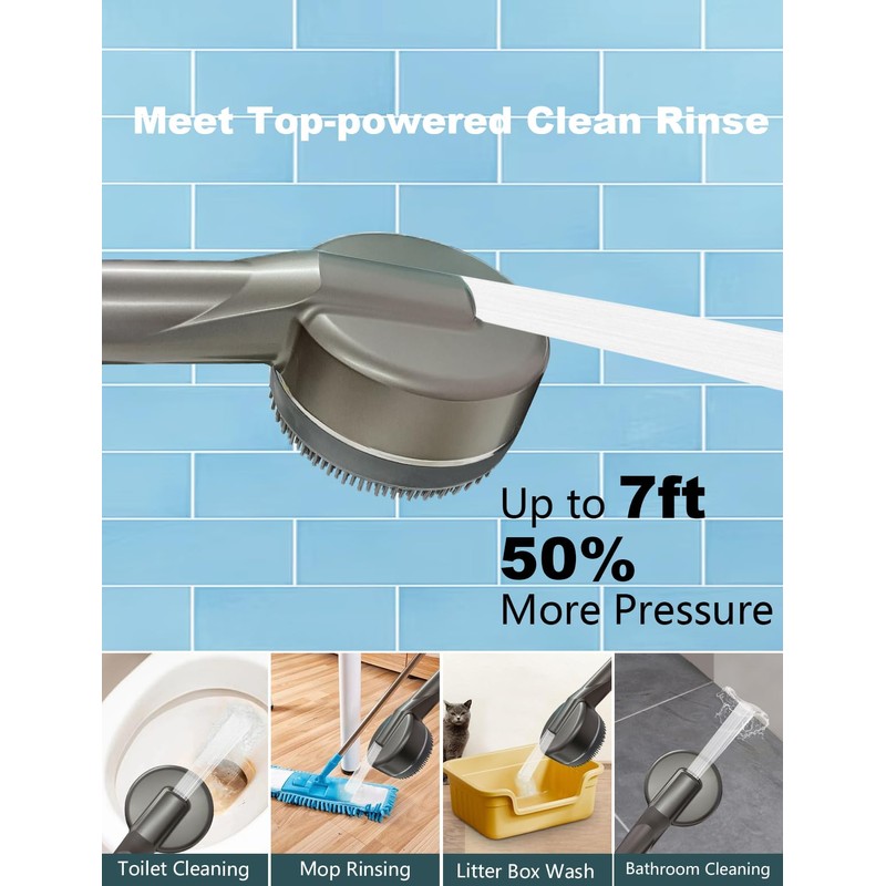 KAYOJU High Pressure Shower Head, One-Hand Control 4-Mode Handheld Showerhead