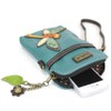 Chala teléfono Celular Bolso Crossbody Pleather Convertible Libélula Turquesa