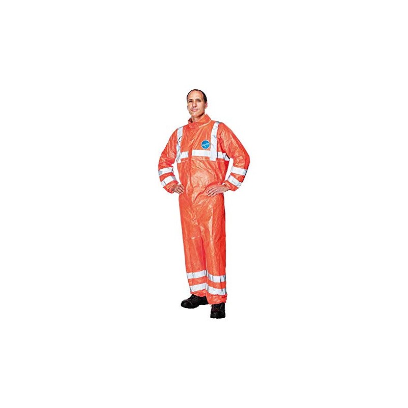 DuPont Tyvek-500Hv_Xxl Protective Suit, Orange, XXL Size