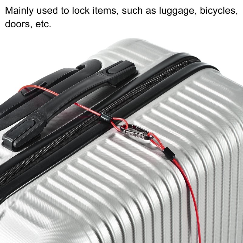 PATIKIL Security Steel Cable 2.5mm x 2m/6.56ft Coated Luggage Lock