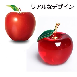 Crystal Glass Apple Figurine Feng Shui Item Interior Object Apple Interior Suncatcher Miscellaneous Goods Crystal Good Luck Gift (Red and Yellow)