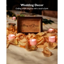 Homemory Homemory Pink Tea Lights Candles Battery Operated, 200+Hour Flameless Flickering Fake Electric LED Colored Tealights Candles for Romantic Wedding Decor, Baby Showers, Proposal, Valentine's, 24-Pack