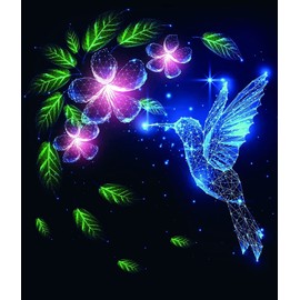 Hummingbird Jigsaw Puzzles for Adults 1000 Piece,1000 Pcs Wooden Puzzles Educational Intellectual Family Game Toys,Flying Colibri Bird Pink Flowers 30" x 20"