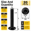 Mywish M6 x 35mm 20Pcs Flat Head Hex Socket Cap