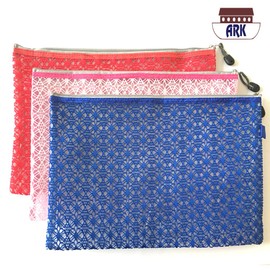 Versatile Decor Zip Up Make Up Mesh Plastic Pouch Bag SINGLE .- Available in 3 sizes (A4,)