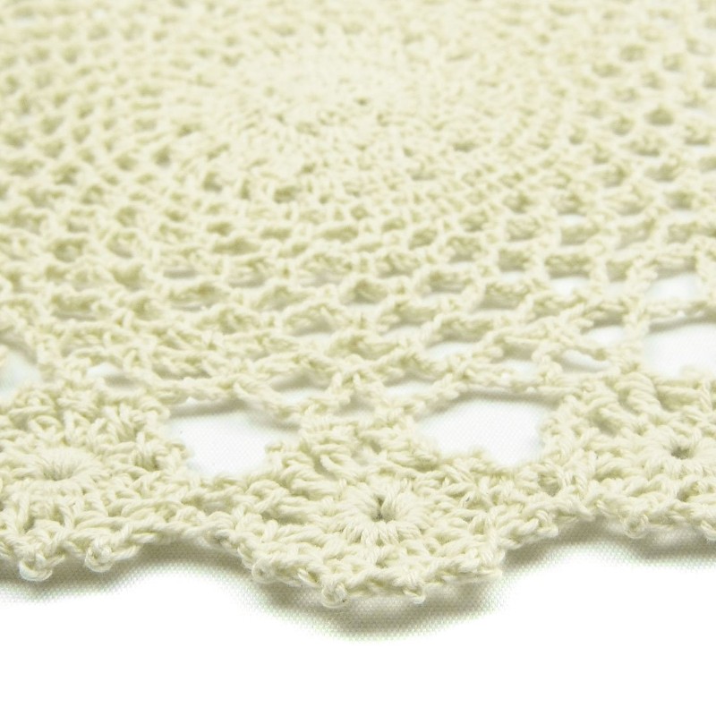 kilofly Crochet Cotton Lace Table Placemats Doilies Pack, 4pc, Beige,