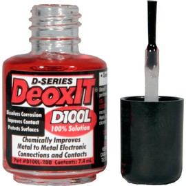 DeoxIT Contact Cleaner and Rejuvenator Bottle with Brush Applicator, 7.4 ml